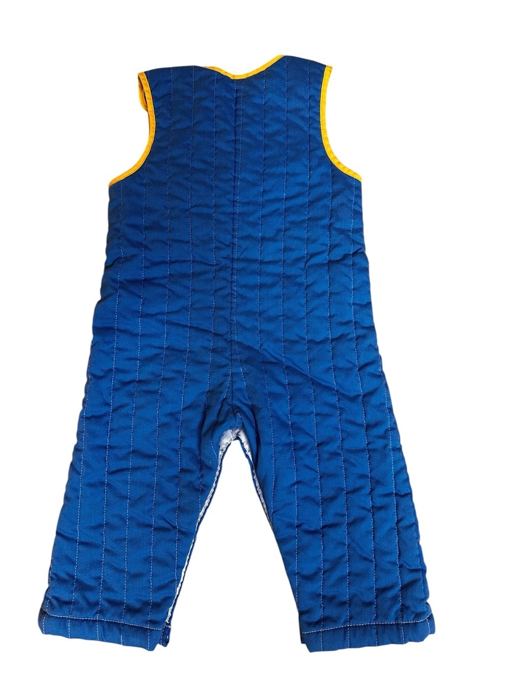 Vintage Quilted Overalls Blue, Red, Yellow By Thomas Made In USA Size: 18 Months - Picture 3 of 7